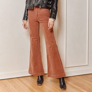 East Coast Rusty Rose Corduroy High Rise Flare